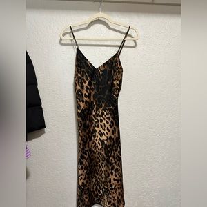 Animal print silky maxi dress